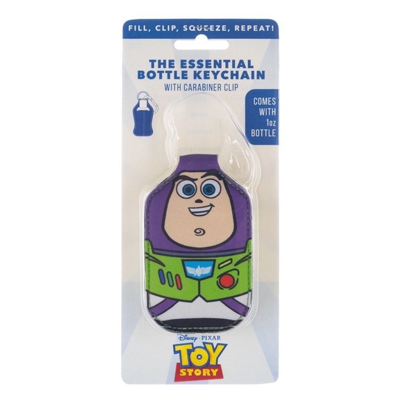 Disney Pixar Toy Story Buzz Lightyear Neoprene Bottle Holder Keychain Carabiner - Picture 1 of 5